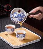 Chinese Ceramic Teapot, 360° Teapot Ceramic Single Pot, Chinese Household Filter Tea Maker Black Pottery Kung Fu Tea Set Creative