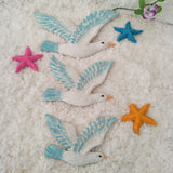 Three Little Birds Beach Theme Decor, Resin Wall Hanging Seagulls Birds, Nautical Wall Decor Beach Wall Decorations 3Pcs