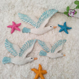 Three Little Birds Beach Theme Decor, Resin Wall Hanging Seagulls Birds, Nautical Wall Decor Beach Wall Decorations 3Pcs