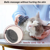 Cat Dog Grooming Brush,Pet Grooming Tool,Removes Loose Hair & Tangles,Skin Friendly & Promote Circulation, (2Pack)