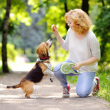 Retractable Dog Leash,16ft FT Dog Walking Leash,360° Tangle-Free Strong Reflective Nylon Tape,One-Handed Brake(Green)
