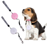 Retractable Dog Leash Pet Mini Retractable Leash Lightweight，with 9.8ft Strong Nylon Tape, (1-Pink/1-White)