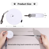 Retractable Dog Leash Pet Mini Retractable Leash Lightweight，with 9.8ft Strong Nylon Tape, (1-Pink/1-White)