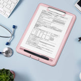 Nursing Clipboard with Storage, Heavy Duty Portable Writing Clipboard with Compartment Organizer for Sales Coach Office (Pink)