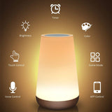 LED Night Light Touch Lamp Table for Kids Bedroom Rechargeable Dimmable with Warm White Light RGB Color Changing