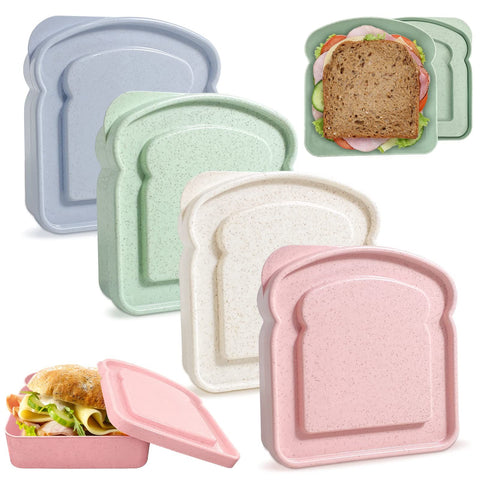 4Pcs Sandwich Containers for Lunch Boxes, Reusable Sandwich Box Container for Kids, Sandwich Holder Bread Container In Australia - Darrahopens