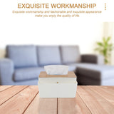 Wood Tissue Box Cover, Wooden Rectangular Facial Tissue Box, Tissue Box Holder Tissue Storage Case for on Countertop