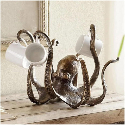 Octopus Mug , Vintage Nautical Octopus Cup Holder , Table Ornament, Jewelry Necklace Pendant Tea Cup Holder (Black) In Australia - Darrahopens