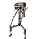 Carved Piston Skull Face Sculpture,Handmade Carving Piston Skull Face Sculpture Metal Art Figurine,Carved Skeleton face