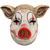 Halloween Scary Pig Mask Costume Horror Pig Joker Mask Bloody Animal Butcher Full Head Headgear for Adult Cosplay Props Latex
