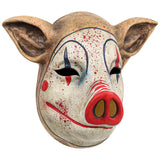Halloween Scary Pig Mask Costume Horror Pig Joker Mask Bloody Animal Butcher Full Head Headgear for Adult Cosplay Props Latex