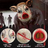 Halloween Scary Pig Mask Costume Horror Pig Joker Mask Bloody Animal Butcher Full Head Headgear for Adult Cosplay Props Latex