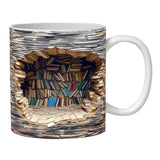 3D Bookshelf Mug - A Library Shelf Cup, Library Bookshelf Mug, Book Lovers Coffee Mug, Creative Space Design Multi-Purpose In Australia - Darrahopens