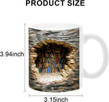 3D Bookshelf Mug - A Library Shelf Cup, Library Bookshelf Mug, Book Lovers Coffee Mug, Creative Space Design Multi-Purpose