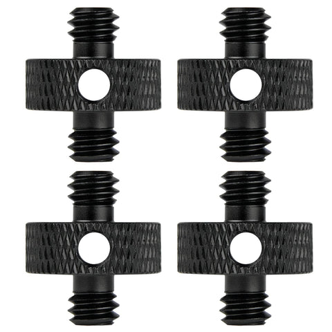 1/4 Male to 1/4 Male Tripod Threaded Screw Adapter with Hole Camera Mount Screw for Camera Tripod Mic Stand 4 Pcs (Black) In Australia - Darrahopens
