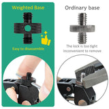 1/4 Male to 1/4 Male Tripod Threaded Screw Adapter with Hole Camera Mount Screw for Camera Tripod Mic Stand 4 Pcs (Black)