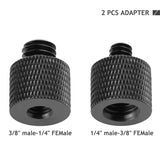 2pcs Screw Adapter Thread 1/4" Male to 3/8" Female and 3/8" Male to 1/4" Female Adapter Set for Camera Monitor, Tripod