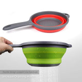 2 Pack Kitchen Foldable Silicone Strainer , Collapsible with Handles, Space-Saver Folding Strainer , (Green and Red) In Australia - Darrahopens