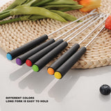 6 Pcs Stainless Steel Fondue Forks, Long Forks Cheese Fondue Forks for Chocolate Fountain Cheese Fondue Roast
