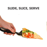 Pizza Scissors Cutter One-Handed Operation Stainless Steel Pizza Spatula Slicer be cleaned easily just by wiping off