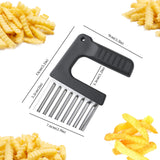 Crinkle Cutter for Veggies, Stainless Steel Crinkle Cut Knife for Potato Cucumber Carrot Fruit (Black) In Australia - Darrahopens