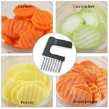 Crinkle Cutter for Veggies, Stainless Steel Crinkle Cut Knife for Potato Cucumber Carrot Fruit (Black) In Australia - Darrahopens