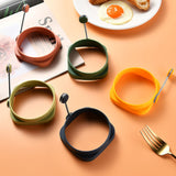 5 PCS Silicone Egg Rings Round and Square Double Sided Frying Egg Maker Molds Non Stick Egg Cooking Rings