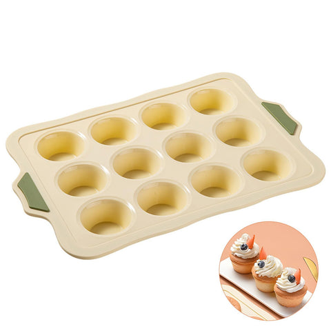 Silicone Muffin Pan - Muffin Tins Nonstick 12 pc, Silicone Cupcake Pan Nonstick Silicone Molds Great for Making Muffin (Beige) In Australia - Darrahopens