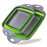 2PCS Collapsible Strainer, Silicone Collapsible , 11.5 inch Square Silicone and 9.5inch Square Silicone (Green) In Australia - Darrahopens