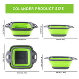 2PCS Collapsible Strainer, Silicone Collapsible , 11.5 inch Square Silicone and 9.5inch Square Silicone (Green) In Australia - Darrahopens