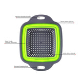 2PCS Collapsible Strainer, Silicone Collapsible , 11.5 inch Square Silicone and 9.5inch Square Silicone (Green) In Australia - Darrahopens
