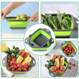 2PCS Collapsible Strainer, Silicone Collapsible , 11.5 inch Square Silicone and 9.5inch Square Silicone (Green) In Australia - Darrahopens