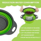 2 PCS Collapsible Set, Round Silicone Folding with Plastic Handles, Eco-Friendly Large Hole Kitchen Strainer-1 Large and 1 Small In Australia - Darrahopens