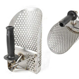 Beach Sand Scoop with Extra Handle Metal Detecting Tool Stainless Steel Water Metal Detecting Sand Scoop Metal Detecting Tool