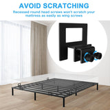 Non Slip Mattress Gaskets for Bed Frame, 6 pcs Mattress Holder in Place Gripper, Anti-Slip Baffle Fit for Metal Bed Frames, Black