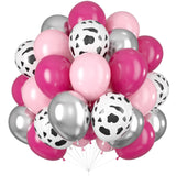50pcs Rose Red Pink Cow Balloons Cow Print Balloons Metallic Silver Balloon Hot Pink Light Pink Latex Balloons In Australia - Darrahopens