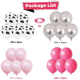 50pcs Rose Red Pink Cow Balloons Cow Print Balloons Metallic Silver Balloon Hot Pink Light Pink Latex Balloons