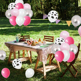 50pcs Rose Red Pink Cow Balloons Cow Print Balloons Metallic Silver Balloon Hot Pink Light Pink Latex Balloons