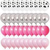 50pcs Rose Red Pink Cow Balloons Cow Print Balloons Metallic Silver Balloon Hot Pink Light Pink Latex Balloons