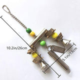 Stainless Bells String Toy for Bird Parrot Macaw African Greys Amazon Cockatoo Parakeet Cockatiels Birds (Silver)