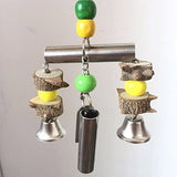 Stainless Bells String Toy for Bird Parrot Macaw African Greys Amazon Cockatoo Parakeet Cockatiels Birds (Silver)