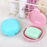 4 Pack Small Travel Soap Container with Lid, Portable Soap Dish, Plastic Soap Case for Outdoor (Pink, White, Purple, Blue)