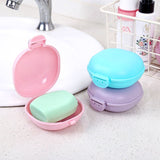 4 Pack Small Travel Soap Container with Lid, Portable Soap Dish, Plastic Soap Case for Outdoor (Pink, White, Purple, Blue)