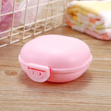4 Pack Small Travel Soap Container with Lid, Portable Soap Dish, Plastic Soap Case for Outdoor (Pink, White, Purple, Blue)