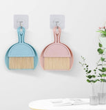 Small Broom and Dustpan Set for Home, Mini Clean Brush with Dust Pans Cute Hand Broom Brush Dust Pan with Hanger Hole(3PCS)
