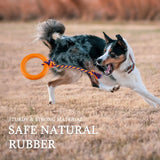 Dog Rope Toy with Ring Indestructible Rope Dog Toy Ring Interactive Pet Rubber Chew Toys for Aggressive Small, (L)