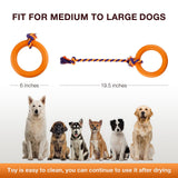 Dog Rope Toy with Ring Indestructible Rope Dog Toy Ring Interactive Pet Rubber Chew Toys for Aggressive Small, (L)