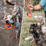 Dog Rope Toy with Ring Indestructible Rope Dog Toy Ring Interactive Pet Rubber Chew Toys for Aggressive Small, (L)
