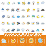 Pack 100 pcs Weather Cloud Stickers for Water Bottles Waterproof Laptop Luggage Computer Cups Scrapbooking Teens Adults Girls Cute