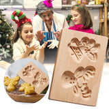 Wooden Cookie Biscuit Mold, 3D Baking Mold, Embossing Craft Decorating Baking Tool, Suitable for Halloween Kitchen DIY (Deer)